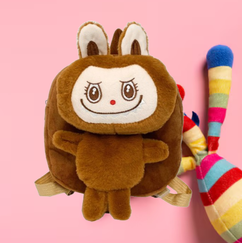 Sac à dos Labubu pour filles enfants sac de poupée en peluche enfant