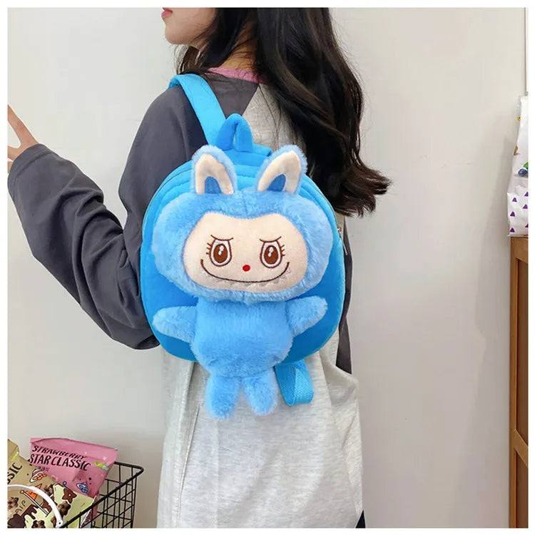 Sac à dos Labubu pour filles enfants sac de poupée en peluche enfant