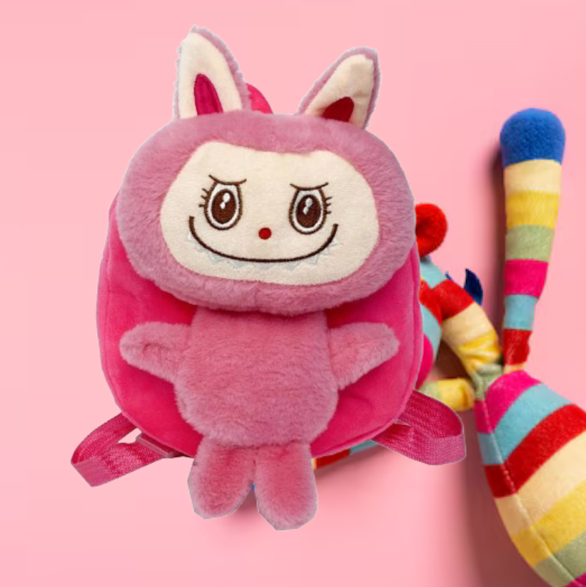 Sac à dos Labubu pour filles enfants sac de poupée en peluche enfant