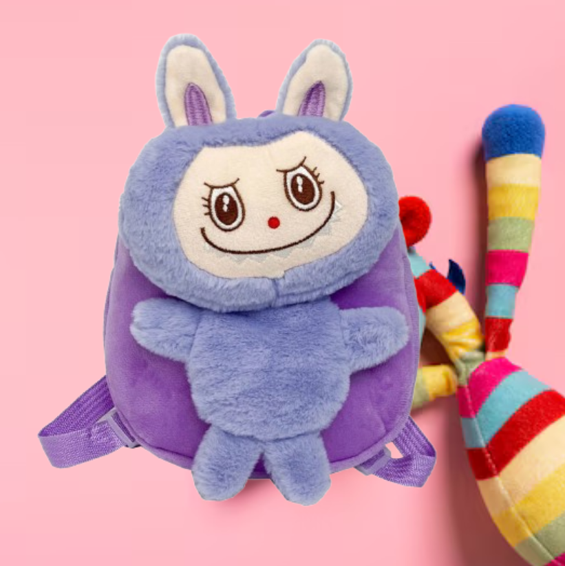 Sac à dos Labubu pour filles enfants sac de poupée en peluche enfant